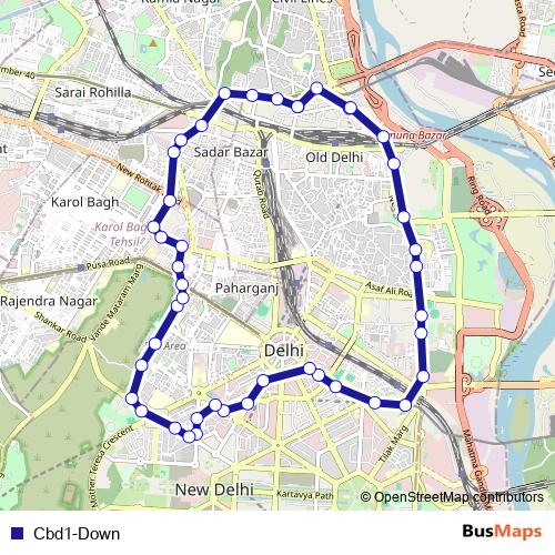 Cbd1-Down bus Line Map