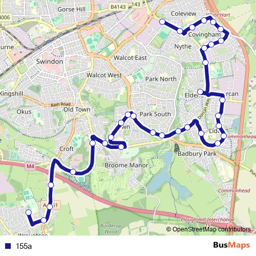 155a bus Line Map