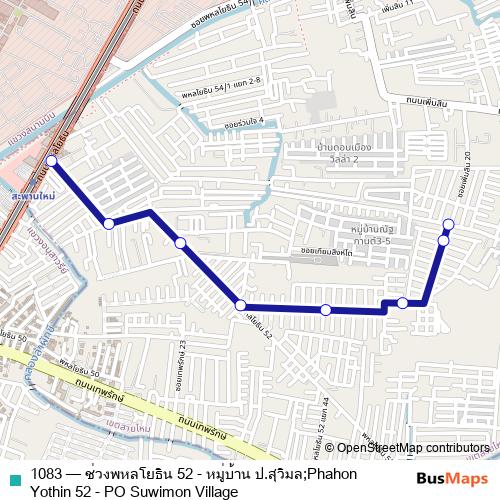 1083 bus Line Map