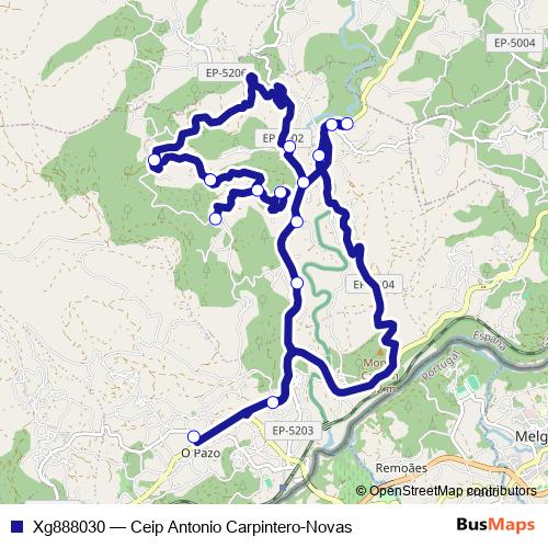 Xg888030 bus Line Map