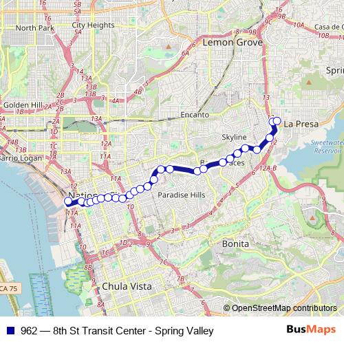 962 bus Line Map