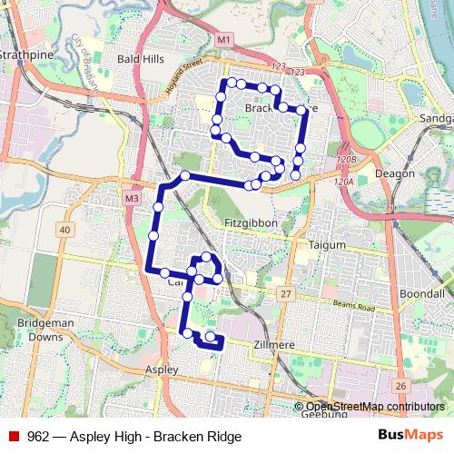 962 bus Line Map