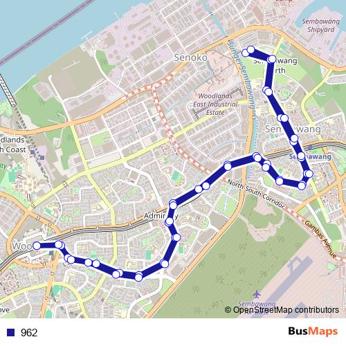 962 bus Line Map