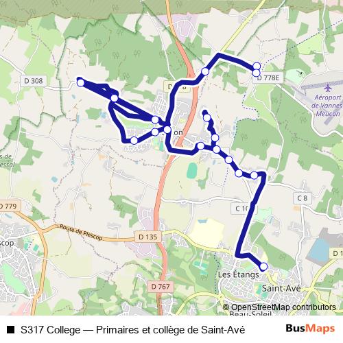 S317 College bus Line Map