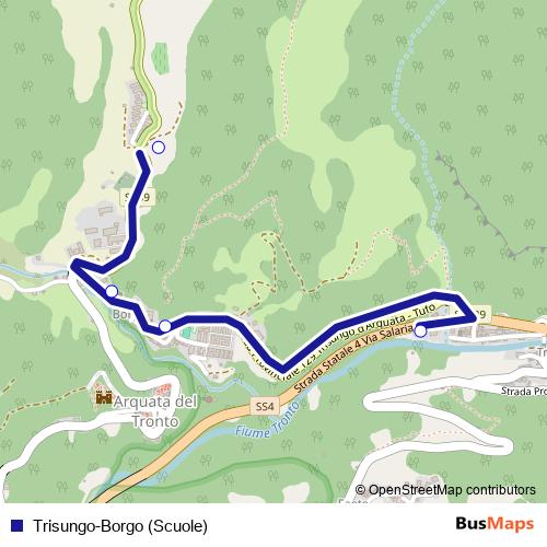 Trisungo-Borgo (Scuole) bus Line Map