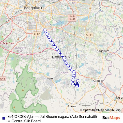 354-C CSB-Ajbn bus Line Map