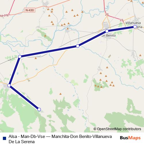 Alsa - Man-Db-Vse bus Line Map