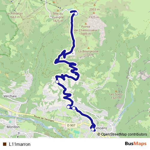 L11marron bus Line Map