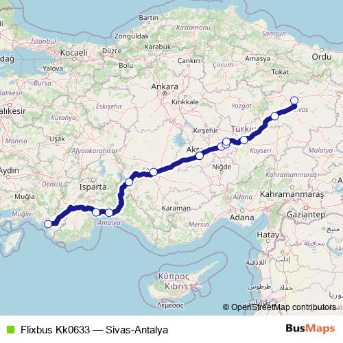 Flixbus Kk0633 bus Line Map