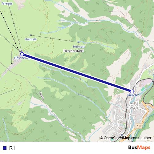 R1 cable-car Line Map