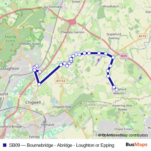 SB09 bus Line Map