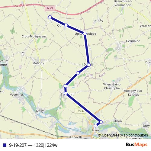 9-19-207 bus Line Map