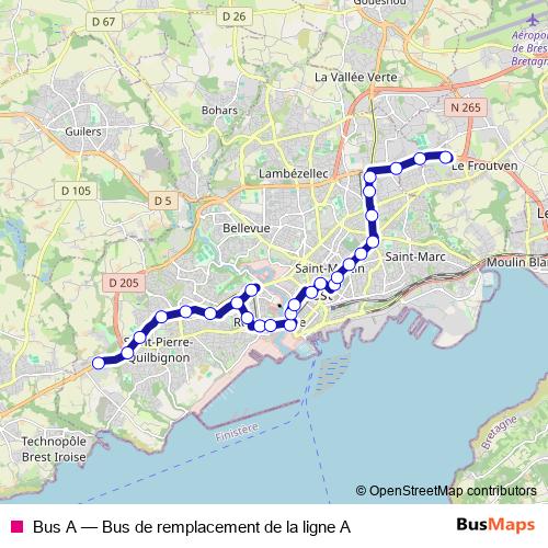 Bus A bus Line Map