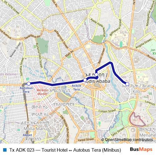 Tx ADK 023 bus Line Map