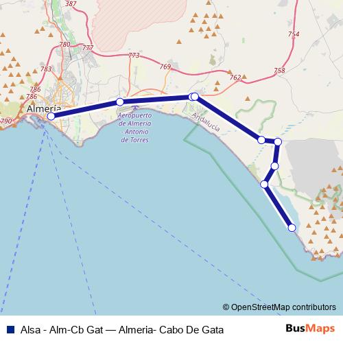 Alsa - Alm-Cb Gat bus Line Map