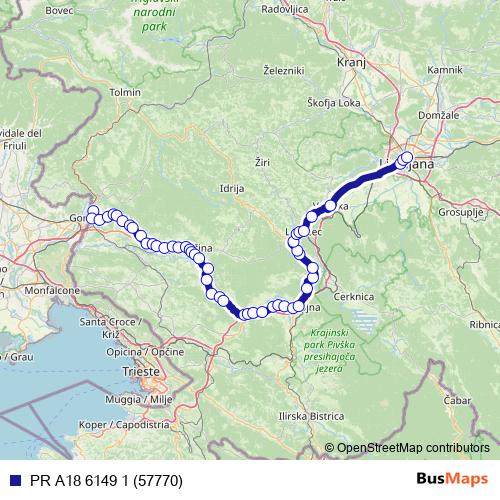 PR A18 6149 1 (57770) bus Line Map