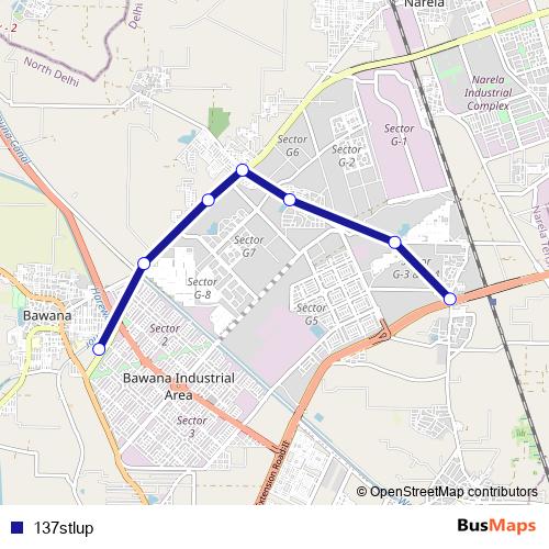 137stlup bus Line Map