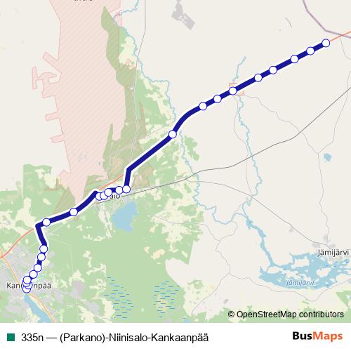 335n bus Line Map