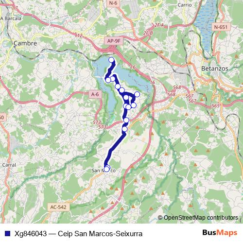 Xg846043 bus Line Map