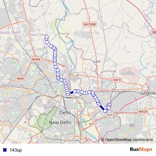 143up bus Line Map