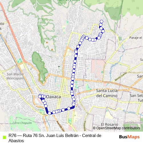 R76 bus Line Map