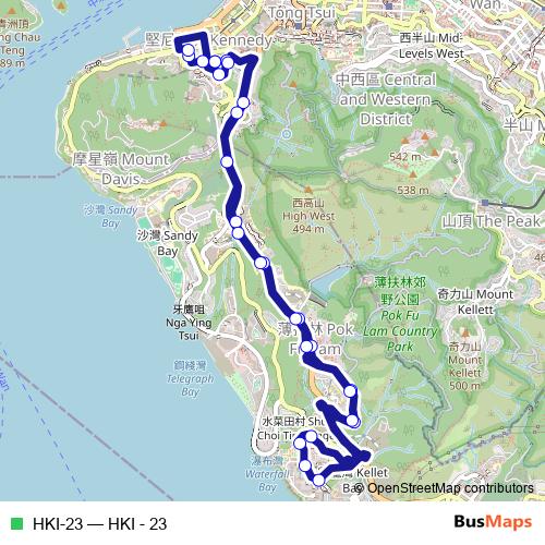 HKI-23 bus Line Map