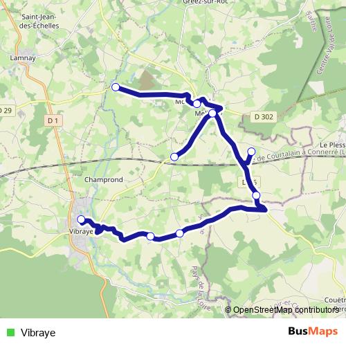 Vibraye bus Line Map