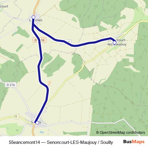 55eancemont14 bus Line Map