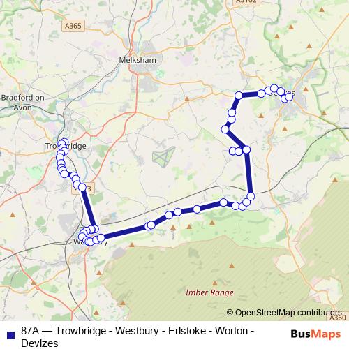 87A bus Line Map