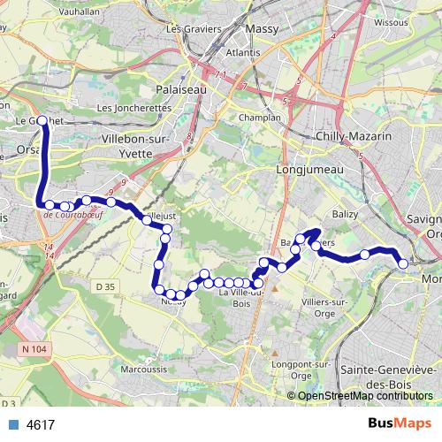 4617 bus Line Map