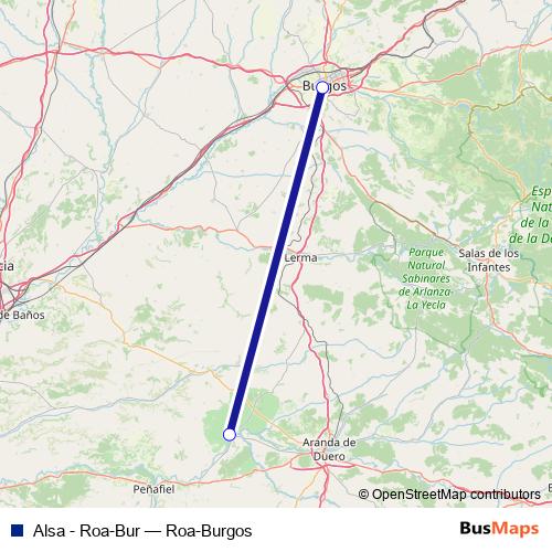 Alsa - Roa-Bur bus Line Map