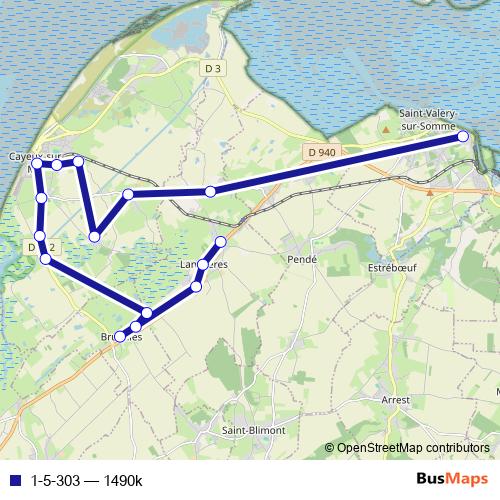 1-5-303 bus Line Map