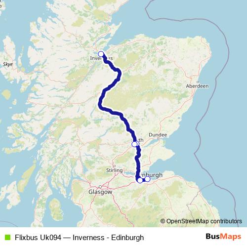 Flixbus Uk094 bus Line Map