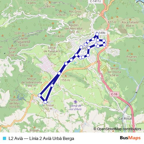 L2 Avià bus Line Map