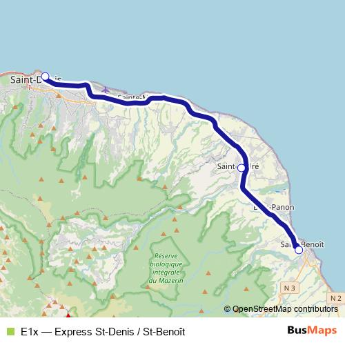 E1x bus Line Map