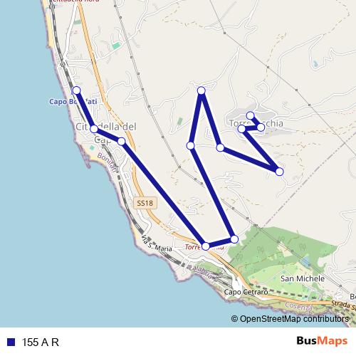 155 A R bus Line Map