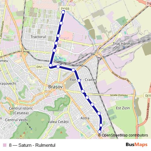 8 trolleybus Line Map