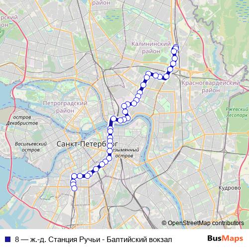 8 trolleybus Line Map