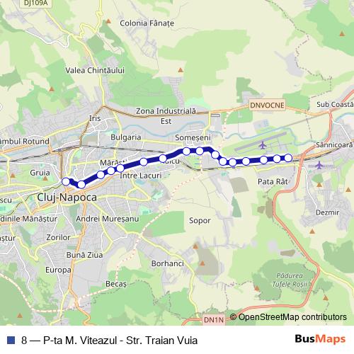 8 trolleybus Line Map