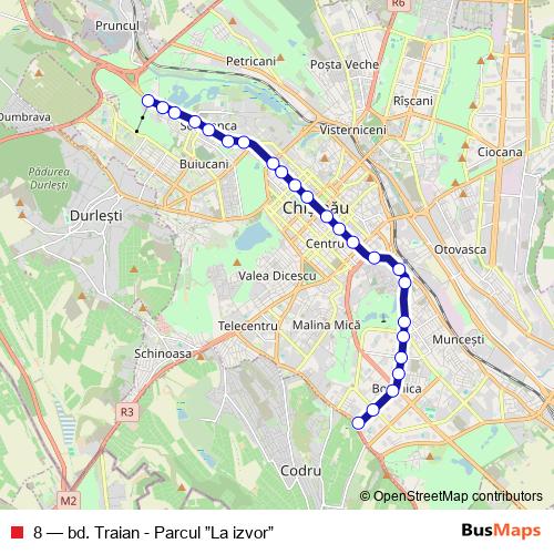 8 trolleybus Line Map