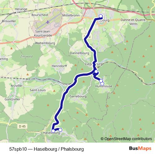 57spb10 bus Line Map