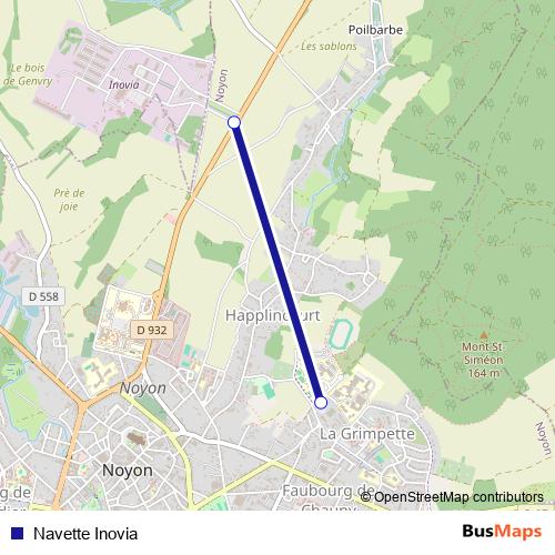 Navette Inovia bus Line Map