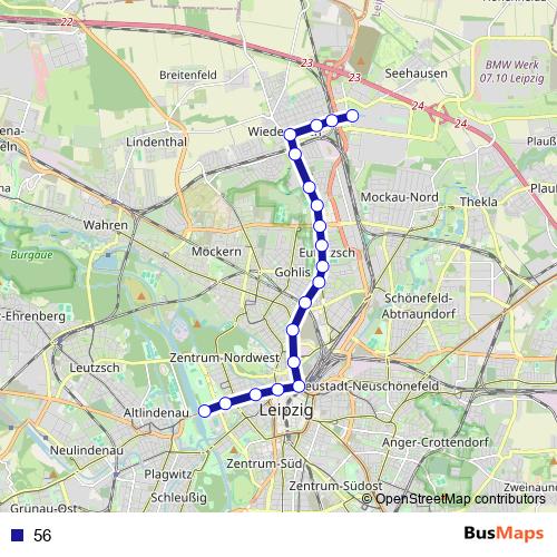 56 tram Line Map