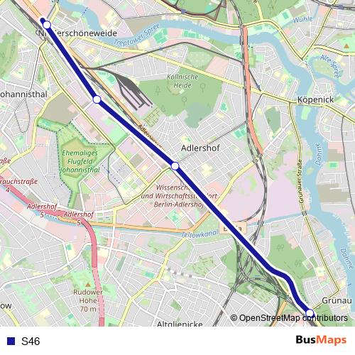 S46 bus Line Map