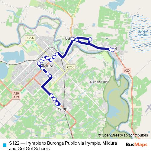 S122 bus Line Map