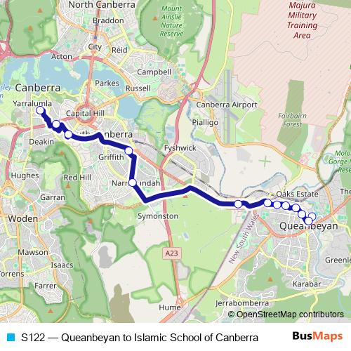 S122 bus Line Map