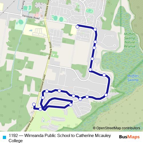 1192 bus Line Map