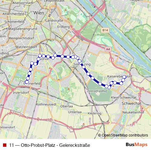 11 tram Line Map