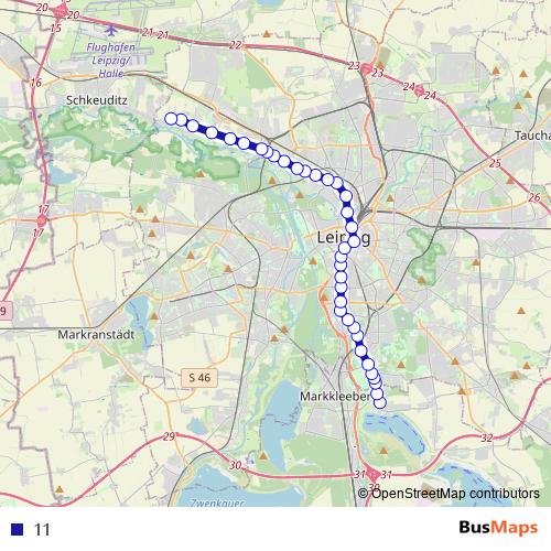 11 tram Line Map