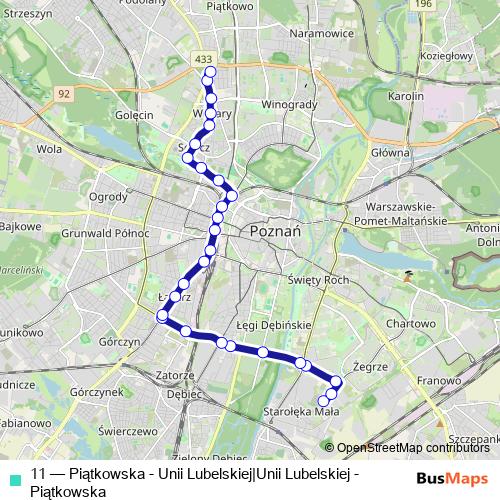 11 tram Line Map